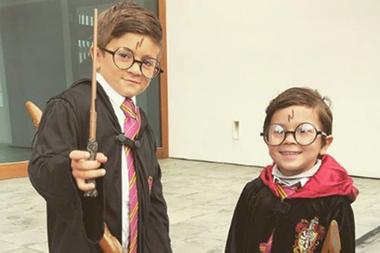 Harry Potter<. Las tiernas fotos de los magos hijos de Messi