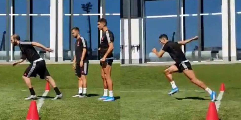 Cristiano Ronaldo ridiculiza a Higuaín en duelo de 'sprints'