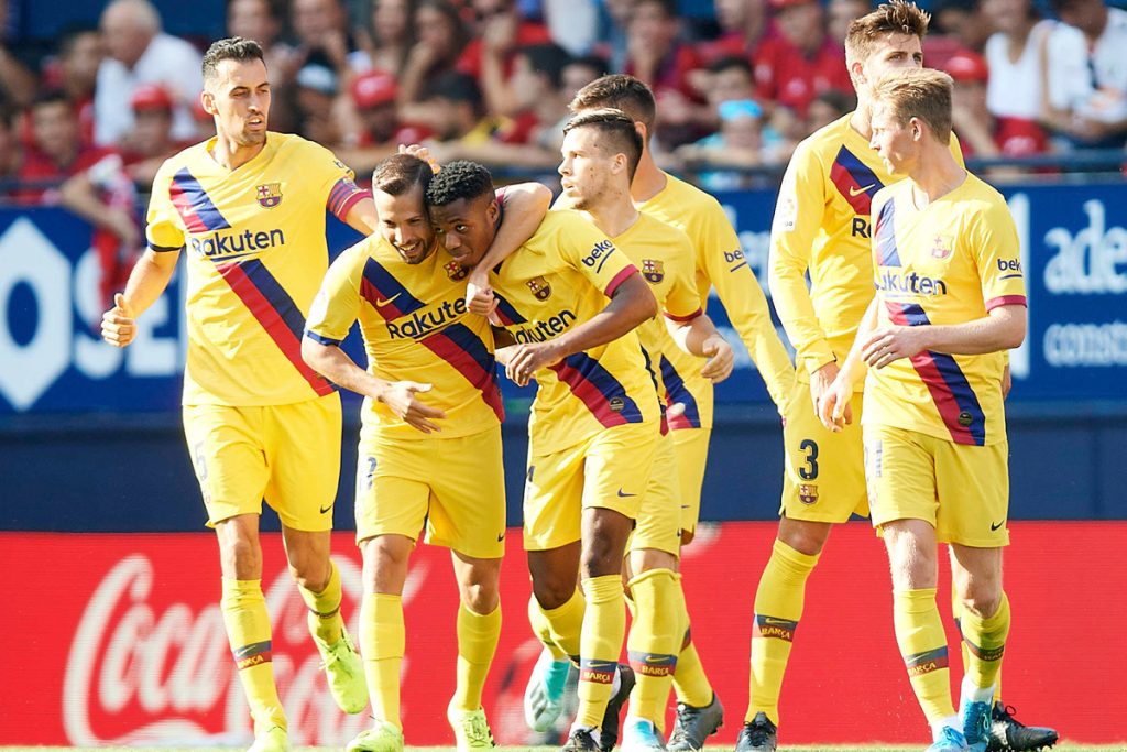 El Barça aun no gana fuera: Ansu Fati, el goleador más joven del Barça, evita la tragedia