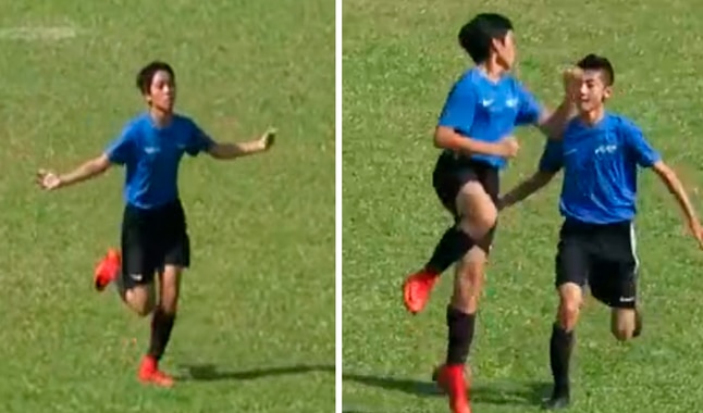Celebración peligrosa: Niño intentó imitar celebración de ‘CR7’ y terminó agrediendo a su compañero