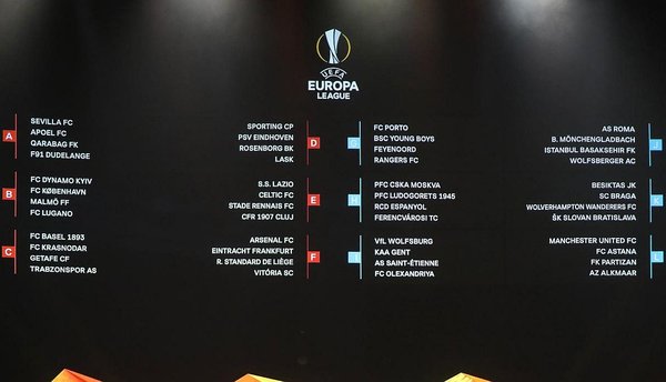 Europa League 2019-20: así quedaron formados los grupos del torneo continental
