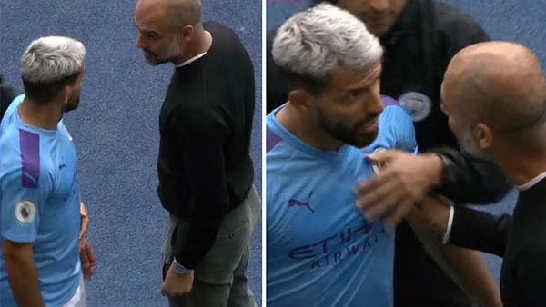 Guardiola cambió a Sergio Agüero, casi se va a las manos