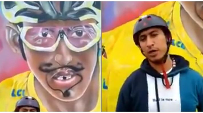 Colombia: ¡dañan mural del campeón del Tour de Francia Egan Bernal