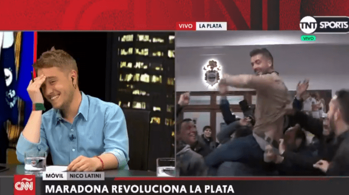 Periodista fue a cubrir la llegada de Maradona y terminó sin pantalón
