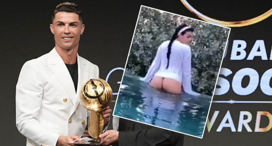 Mientras 'CR7' ganó el Global Award, su mujer barrió en redes mostrando nalgas