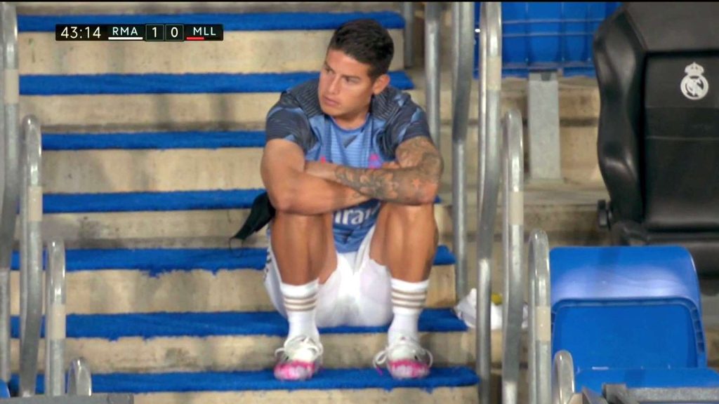La desolación de James: la imagen viral en redes durante el partido ante Mallorca