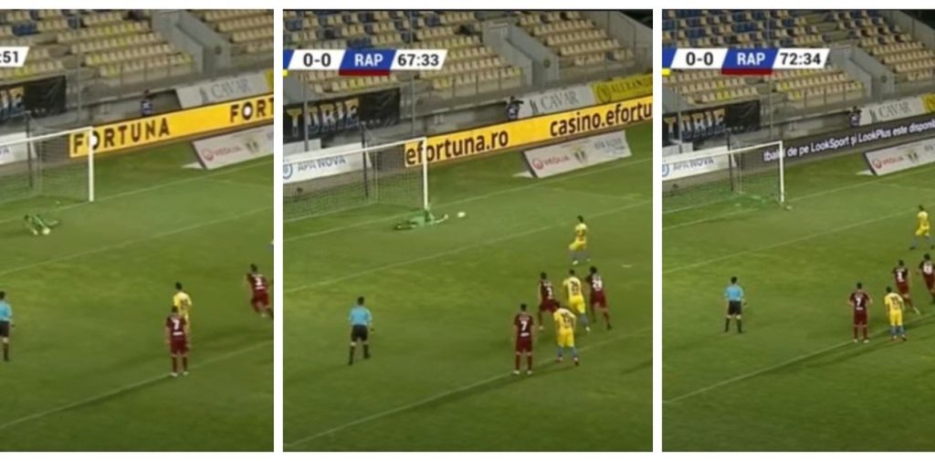 A lo Martín Palermo: patearon tres veces un penal y no fue gol
