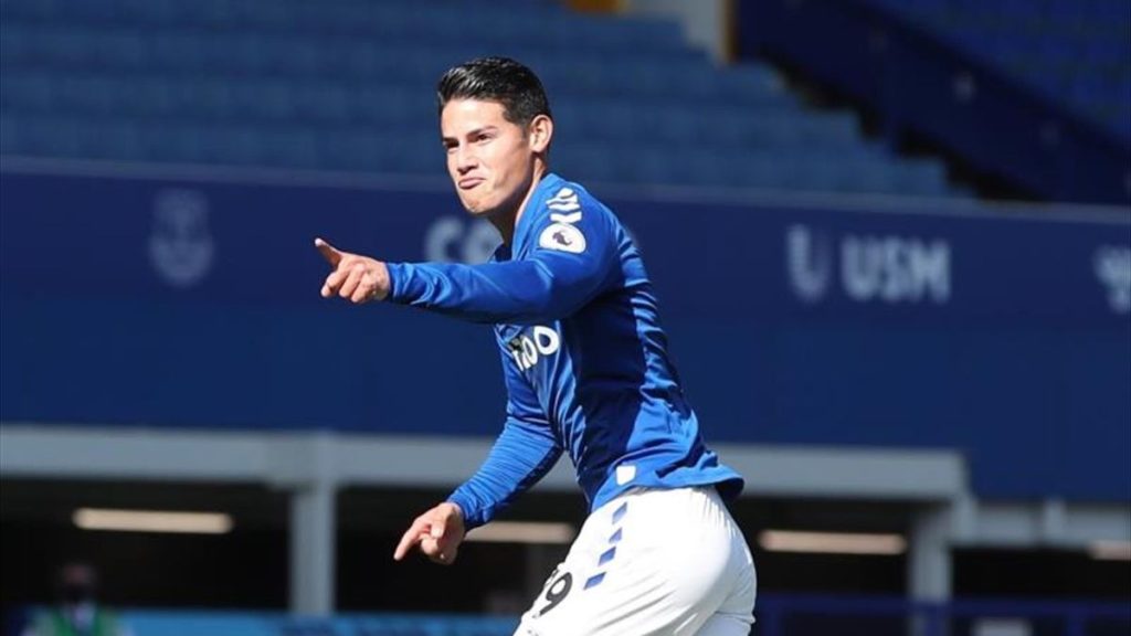 James se estrena como goleador en segunda victoria del Everton