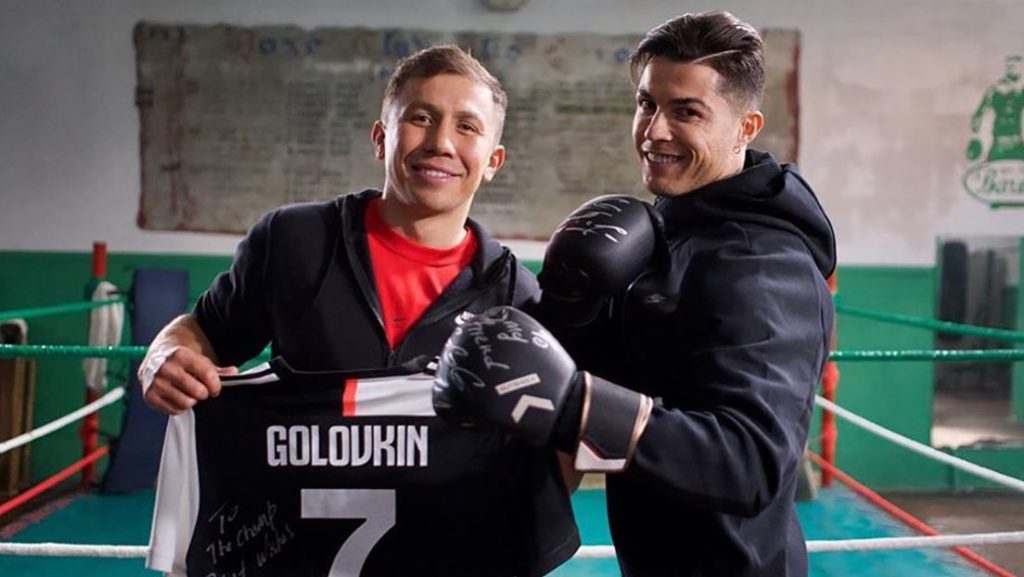 Cristiano Ronaldo se pone los guantes y sube al 'ring' con Guennadi Golovkin