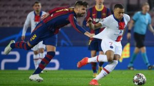 Con tres goles de Mbappé, PSG aplastó a Barcelona en la Champions League
