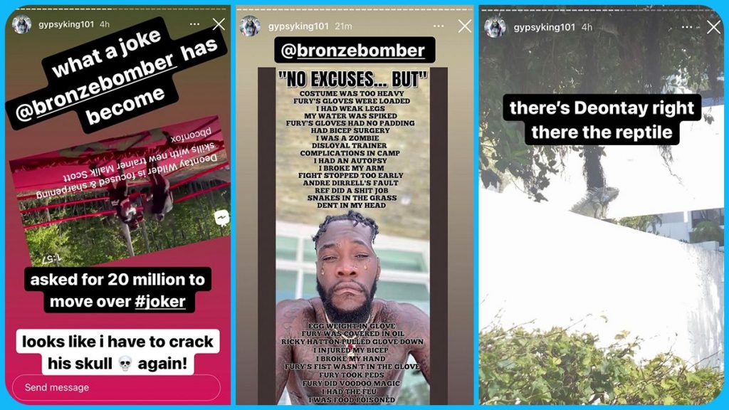 Estos mensajes le envió Tyson Fury a Deontay Wilder
