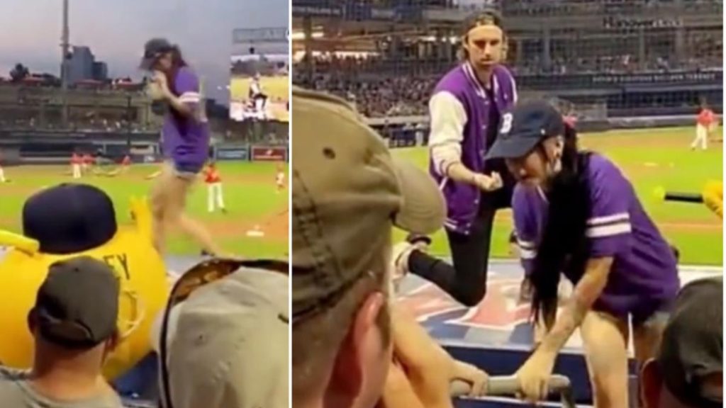 Pidió matrimonio en un juego de béisbol y lo ponchaon