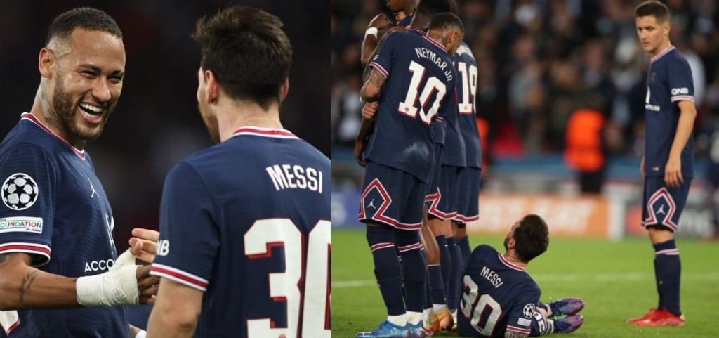 Así reaccionó Neymar Júnior tras ver que Lionel Messi se tiró para ponerse debajo de la barrera