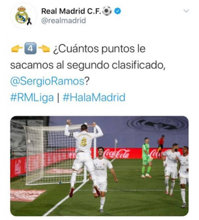El troleo del Madrid al Barça que luego borró.Twitter